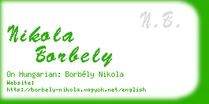 nikola borbely business card